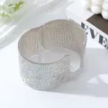 Gedetailleerde weergave van de luxe strass organizer voor wattenschijfjes en staafjes - Dubbel Gat Ronde Combinatie (Volledige Diamant Organizer) / AB Zirkoon