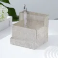 Detail view of luxury rhinestone nail tool storage box showing multiple compartments - Silver White