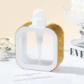 Close-up of elegant white soap dispenser with luxury gold rhinestone embellishments - 300ml / Yellow