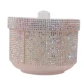 Contenitore per disinfezione punte unghie con decorazione in strass AB lucidi. - Ciotola Disinfezione con Strass / 1 Pezzo/Confezione / Trasparente