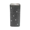 Bling rhinestone portable cotton swab storage box for travel and personal organizers - Black