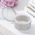 Bol de nettoyage luxueux avec strass pour désinfection professionnelle d'outils d'ongles - Blanc AB