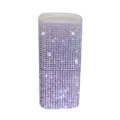 Close-up detail of a lavender purple rhinestone encrusted portable mini storage box - Light Purple