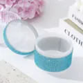 Bol de désinfection bleu étincelant en strass pour nettoyer les embouts de clous et les pinces - Bleu lac