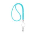 Sparkling light blue rhinestone mesh neck lanyard with silver key ring and clasp - 49cm / Light Blue