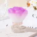 Luxury heart-shaped rhinestone makeup brush for loose powder and nail dust removal. - White