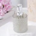 Κομψή επαναγεμιζόμενη φιάλη 300ml με στρας για σαπούνι ή λοσιόν μπάνιου - 300ml / AB Λευκό