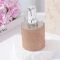 Κοντινό πλάνο 300ml μπουκαλιού σαπουνιού με αστραφτερά ροζ χρυσά στρασάκια - 300ml / Χρυσό σαμπανί