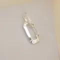 Elegant silver safety pin earrings with pavé crystals in minimalist industrial style - Silver