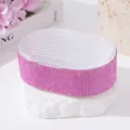 Close-up macro view of a luxury pink rhinestone-encrusted soap box with a clear ridged lid - Pink