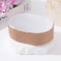 Close-up of rhinestone-studded soap box with transparent ribbed lid for bathroom decor - Champagne Gold