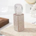 Tragbare quadratische 5ML Kosmetik-Nachfüllflasche mit funkelnden bunten Strasssteinen - AB Weiß