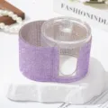 Boîte de rangement élégante en strass violets pour cotons-tiges et disques démaquillants - Mauve Clair