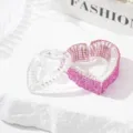 Elegant heart shaped crystal nail art dappen dish with pink rhinestone decor and lid - Heart-Shaped With Lid Pink Rhinestone Style / Pink