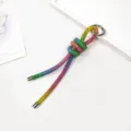 Funkelnder handgefertigter Regenbogen-Strass-Seilschlüsselanhänger für Taschendekor - Regenbogen