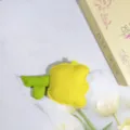 Custodia morbida per auricolari a forma di tulipano giallo per cuffie wireless - Senza Cinturino da Polso / Giallo