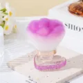 Heart-shaped diamond-encrusted makeup brush with soft pink bristles for blush - Pink