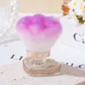 Rhinestone heart-shaped makeup brush with purple ombre bristles for nail dust and blush - Champagne Gold