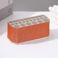 Organisateur de maquillage luxueux en acrylique à 26 trous avec strass orange étincelants - Rouge Orangé