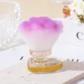 Luxury heart-shaped cosmetic brush with purple gradient bristles and gold rhinestones - Yellow