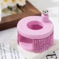 Pink rhinestone decorated cat eye magnet tool for professional DIY nail art designs - Pink