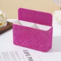 Sparkling pink rhinestone magnetic desk organizer and pencil holder with dual slots - Rose Red
