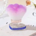 Luxury heart-shaped makeup brush with blue rhinestones and purple ombre bristles - Sapphire Blue
