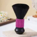 Professional neck duster brush with pink rhinestones for barbershops cleaning - Rose Red