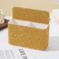 Luxury gold rhinestone magnetic pen holder and desk organizer with two compartments - Yellow