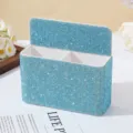 Sparkling magnetic blue rhinestone desk organizer with two compartments for pens and stationery - Lake Blue