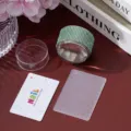 Detailed set of nail art stamping tools with rhinestone stamper and scraper - Light Green