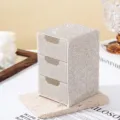 Sparkling 3-layer white rhinestone drawer organizer for jewelry and makeup storage - 1 Piece / White