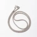 Elegant silver long phone lanyard strap with sparkling all-over rhinestone inlay - Folded 60cm / White