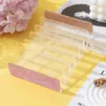Dettaglio dell'organizer trucco in acrilico con bordi decorativi glitterati rosa - Rosa