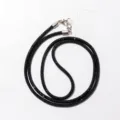 Premium black shimmering rhinestone phone lanyard strap with clear attachment tab. - Folded 60cm / Black