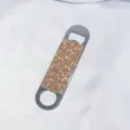 Portable flat beer bottle opener encrusted with sparkling champagne gold rhinestones - Champagne Gold