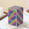 Sparkling rainbow rhinestone 3-tier desktop organizer drawer for makeup and jewelry - 1 Piece / Colorful