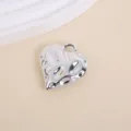 Textured silver heart pendant with melted metallic finish for DIY jewelry crafting accessories - 3.2x3.5cm