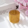 Detailed view of a hexagonal yellow rhinestone encrusted crystal dappen dish - Transparent Cup / Yellow