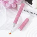 Pennello per nail art con strass rosa per manicure in gel UV - Pennello Strass a Doppia Estremità / Rosa