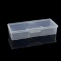 Boîte de rangement rectangulaire en plastique givré pour strass et bijoux de nail art - Transparent de Base / Transparent