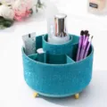 Luxe met strassteentjes bezette roterende make-up organizer met 5 vakken, groen - Meerblauw