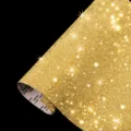 Sparkling self-adhesive gold rhinestone mesh sticker sheet for DIY car and craft decoration - Gold