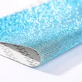 Light blue self-adhesive crystal rhinestone sticker sheet for DIY car decoration - Lake Blue