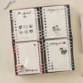 Süßes A6 A7 Ringbuch Notizbuch Set mit niedlichen Katzen Illustrationen und Design. - Kiste Mit 24 Büchern / A7 Meow Magic Sortiert 4 Stile