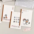 Joli carnet ligné format B5 avec design de chat mignon papeterie d'étudiant journal - Carnets reliure thermocollée B5 - 40 feuilles (3 couvertures mixtes)