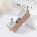 Sparkling rose gold rhinestone tape dispenser and eyelash extension tape cutter organizer - Champagne Gold