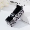 Luxury silver rhinestone encrusted eyelash tape dispenser and storage for beauty salons - Cow Pattern Rhinestone
