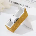 Luxury golden rhinestone eyelash tape dispenser for professional lash extension tools - Yellow