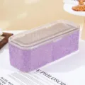 Purple rhinestone-encrusted makeup brush storage box with clear dustproof lid - Flip Rectangular Storage Box / Light Purple